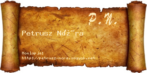 Petrusz Nóra névjegykártya